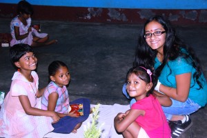 Talking to some of the kids about what their goals are.